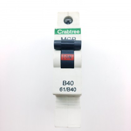 Crabtree 61/B40 B40 40A 40 Amp Black Clip MCB Circuit Breaker Type B